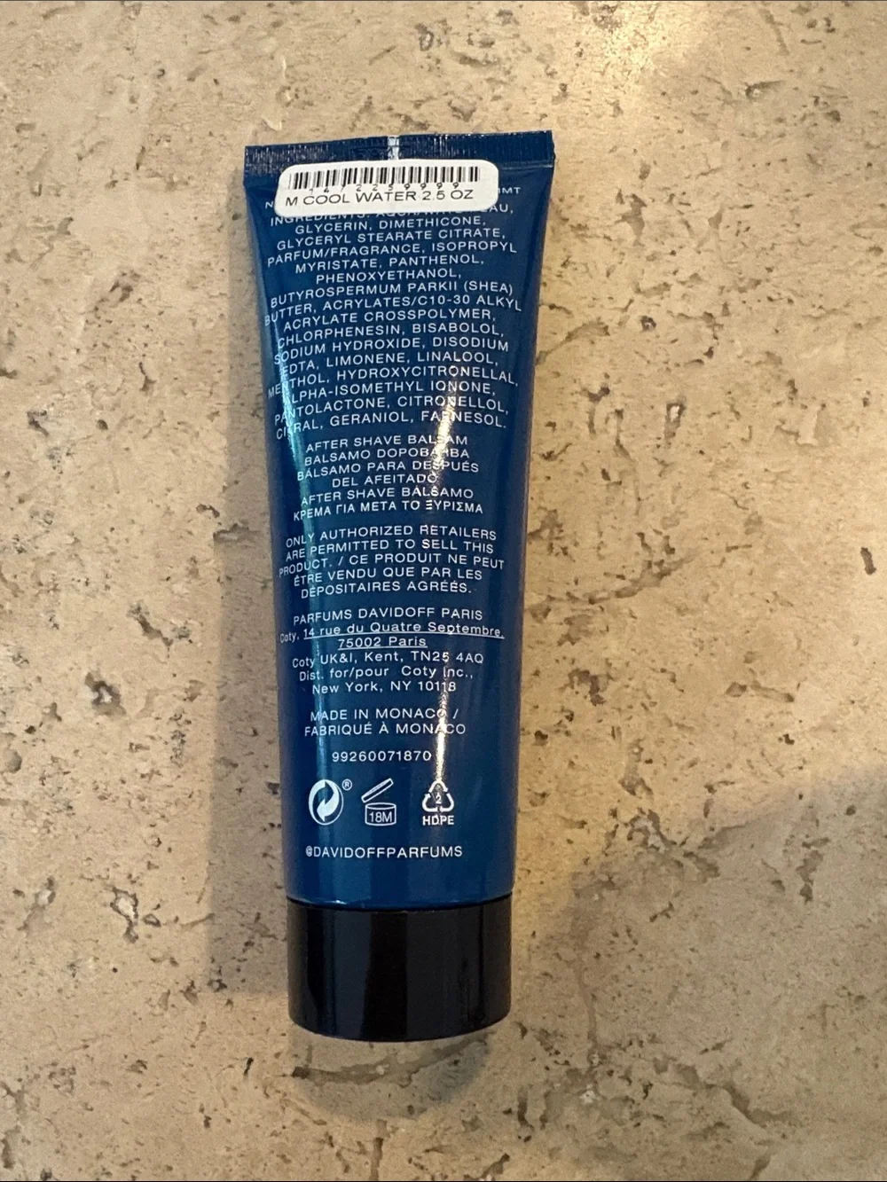 Davidoff Cool Water After Shave Balm 2.5oz NEW